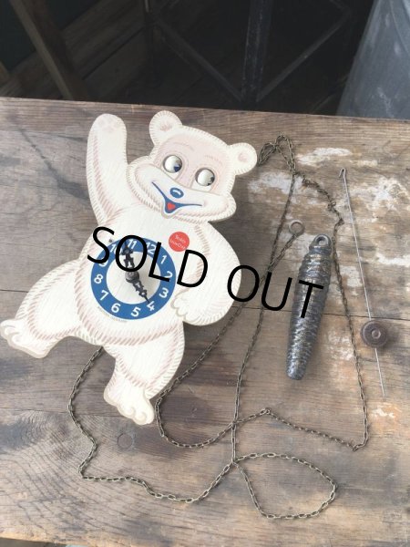 画像14: 50s Vintage Teddy Snow Crop Orange Juice Weight Driven Clock (M035) (14)