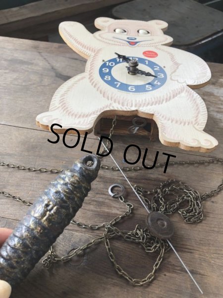 画像17: 50s Vintage Teddy Snow Crop Orange Juice Weight Driven Clock (M035) (17)