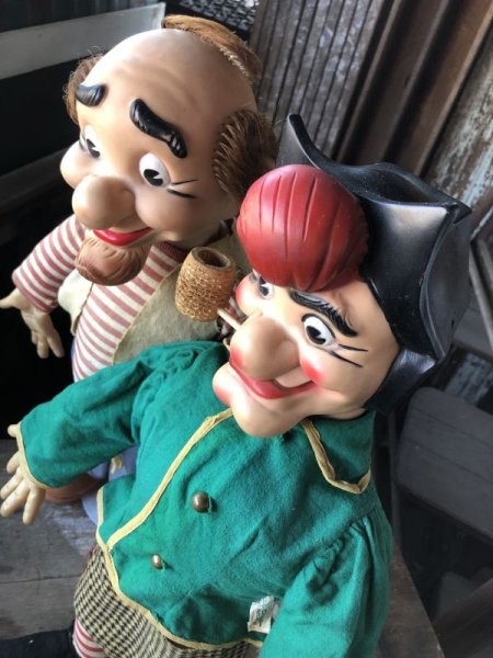 画像2: 50s Vintage Baby Barry Toy Dogpatch Al Capp's Mammy & Pappy Yokum Big Size Doll Set 51cm (M044)  (2)