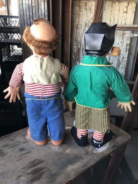 画像10: 50s Vintage Baby Barry Toy Dogpatch Al Capp's Mammy & Pappy Yokum Big Size Doll Set 51cm (M044)  (10)