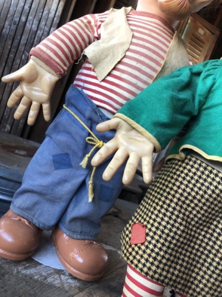 画像14: 50s Vintage Baby Barry Toy Dogpatch Al Capp's Mammy & Pappy Yokum Big Size Doll Set 51cm (M044)  (14)