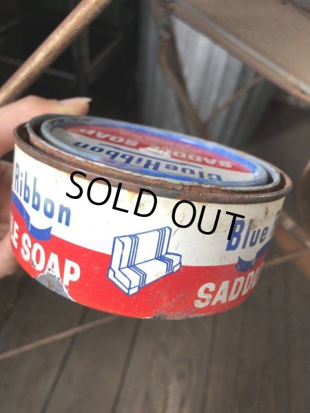 画像4: Vintage Blue Ribbon Saddle Soap Can (B087) (4)