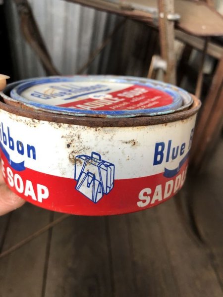 画像5: Vintage Blue Ribbon Saddle Soap Can (B087) (5)