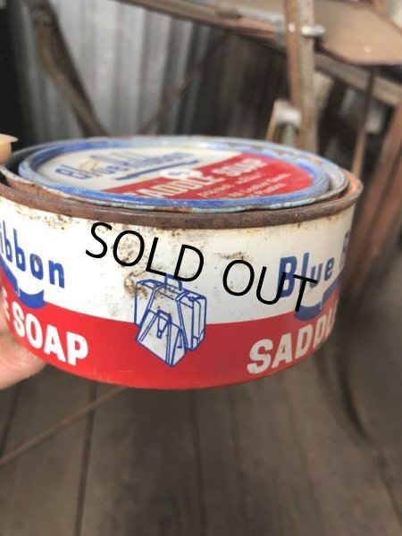 画像5: Vintage Blue Ribbon Saddle Soap Can (B087) (5)