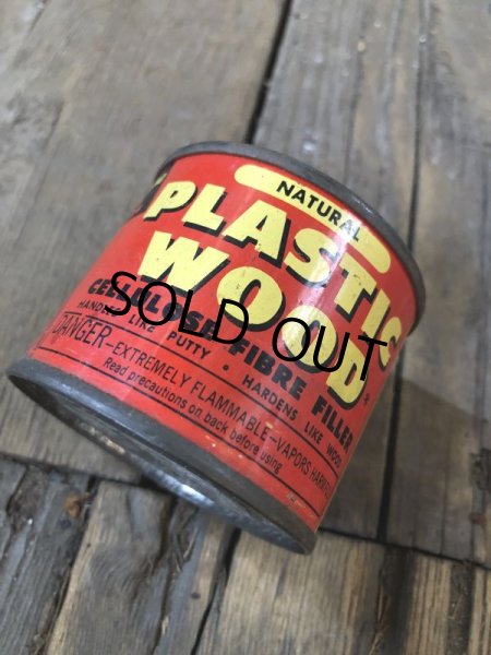 画像5: Vintage Natural PLASTIC WOOD Paint Can (B086) (5)