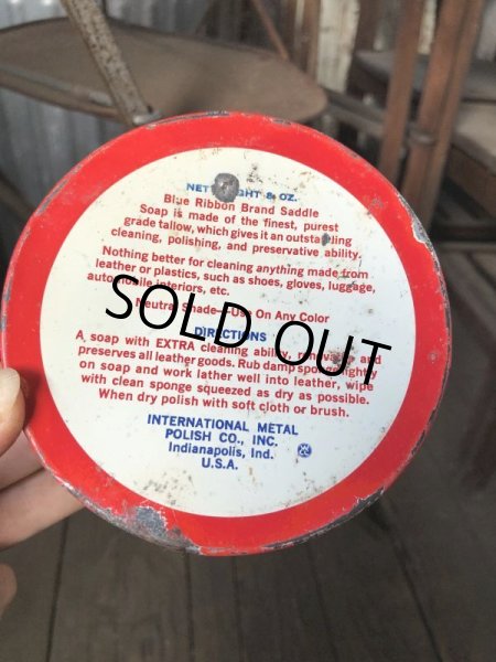 画像6: Vintage Blue Ribbon Saddle Soap Can (B087) (6)