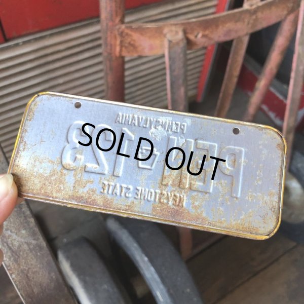 画像4: 70s Vintage Bicycle License Plate 1979 PENNSYLVANIA PEN-123 (M106) (4)