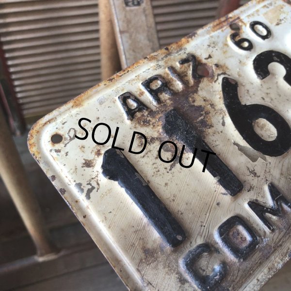 画像3: 60s Vintage Motorcycle License Plate 1960 ARIZ 11632 COM ACC (M109) (3)