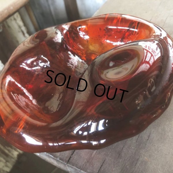 画像4: Vintage Mid Century Glass Ashtray Red (M132)  (4)