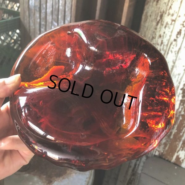 画像7: Vintage Mid Century Glass Ashtray Red (M132)  (7)