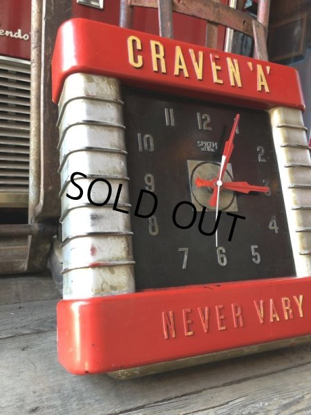 画像4: 30s Vintage Advertising Craven 'A' Cigarettes Store Display Sign Art Deco Wall Clock Smith Sectric (M135)  (4)