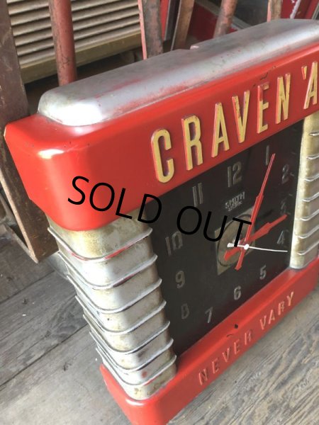 画像2: 30s Vintage Advertising Craven 'A' Cigarettes Store Display Sign Art Deco Wall Clock Smith Sectric (M135)  (2)