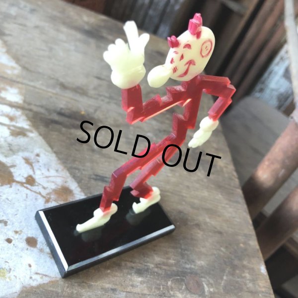 画像2: 〜50s Vintage REDDY KILOWATT Standing Business Card Holder Figure Red w/Black Stand (M168) (2)