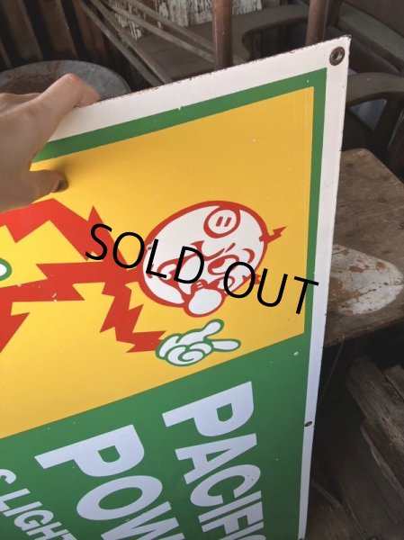 画像15: Vintage Reddy Kilowatt Pacific Power and Light Company Porcelain Sign (M177)  (15)