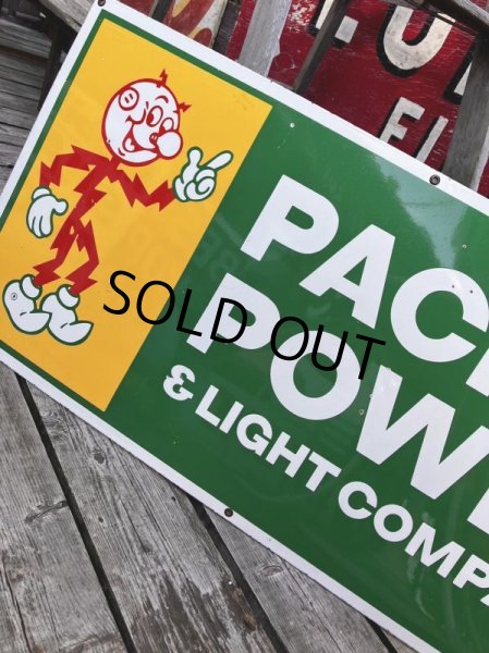 画像8: Vintage Reddy Kilowatt Pacific Power and Light Company Porcelain Sign (M177)  (8)