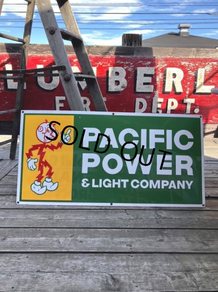 画像1: Vintage Reddy Kilowatt Pacific Power and Light Company Porcelain Sign (M177)  (1)