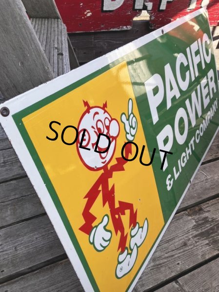 画像9: Vintage Reddy Kilowatt Pacific Power and Light Company Porcelain Sign (M177)  (9)