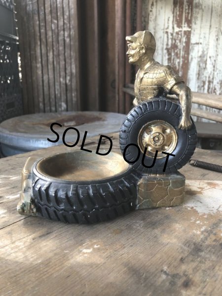 画像4: 60s Sears Roebuck MR.ALLSTATE Load Rated Truck Tires Plaster Ashtray (M190) (4)