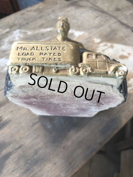 画像15: 60s Sears Roebuck MR.ALLSTATE Load Rated Truck Tires Plaster Ashtray (M190) (15)
