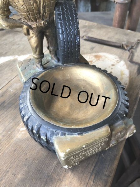 画像11: 60s Sears Roebuck MR.ALLSTATE Load Rated Truck Tires Plaster Ashtray (M190) (11)