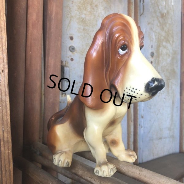画像2: Vintage Basset Hound Plastic Statue (M196) (2)