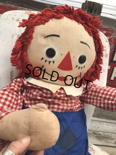 画像2: 70s Vintage Raggedy Ann & Andy Rug Doll / Big Andy 100cm (M199)  (2)