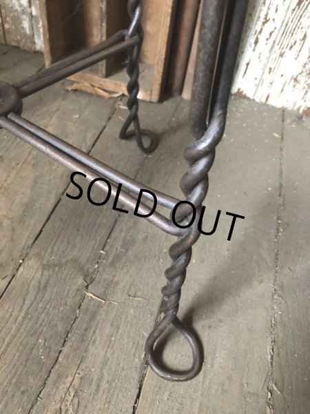 画像14: 1900s Antique ROYAL M.M CO CHICAGO Ice Cream Parlor Stool Twisted Iron Legs (M203)  (14)