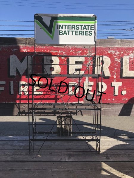 画像11: Vintage Interstate Batteries Advertising Sign Metal Store Display Rack Stand (M265)  (11)