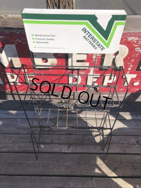 画像3: Vintage Interstate Batteries Advertising Sign Metal Store Display Rack Stand (M265)  (3)