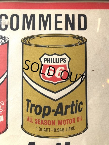 画像5: 60s Vintage Phillips 66 Trop Artic 1 Quart Motor oil Can Sign (M267)  (5)