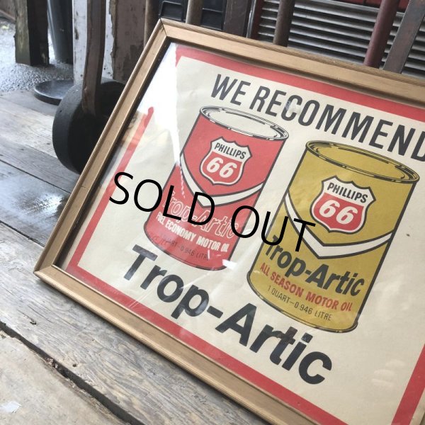 画像2: 60s Vintage Phillips 66 Trop Artic 1 Quart Motor oil Can Sign (M267)  (2)
