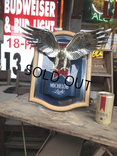 画像1: Vintage Michelob Light Beer 3D Eagle Plaque Store Display Lighted Sign (M272)  (1)