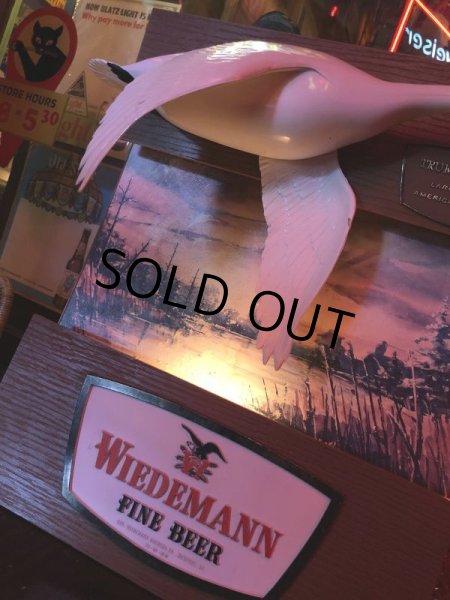 画像21: 60s Wiedemann's Fine Beer Trumpeter Swan Advertising Store Display Lighted Sign (M273)  (21)