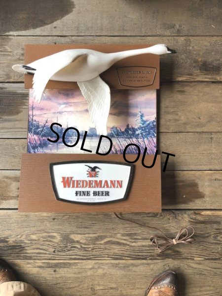 画像25: 60s Wiedemann's Fine Beer Trumpeter Swan Advertising Store Display Lighted Sign (M273)  (25)