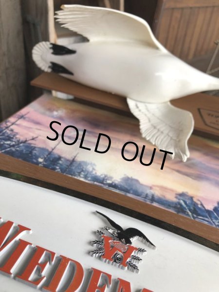 画像2: 60s Wiedemann's Fine Beer Trumpeter Swan Advertising Store Display Lighted Sign (M273)  (2)