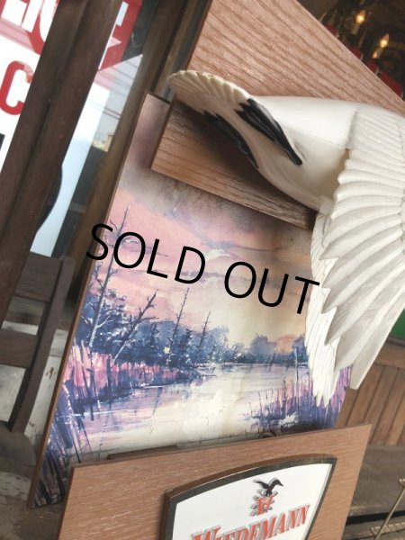 画像3: 60s Wiedemann's Fine Beer Trumpeter Swan Advertising Store Display Lighted Sign (M273)  (3)