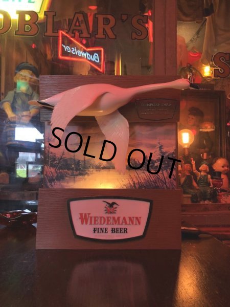 画像24: 60s Wiedemann's Fine Beer Trumpeter Swan Advertising Store Display Lighted Sign (M273)  (24)