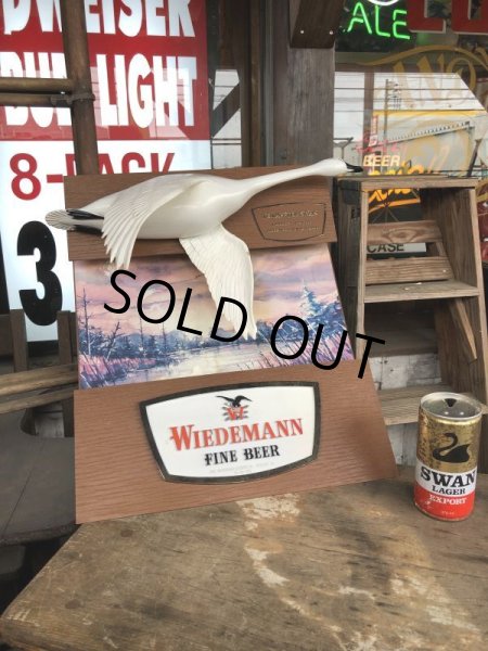 画像1: 60s Wiedemann's Fine Beer Trumpeter Swan Advertising Store Display Lighted Sign (M273)  (1)