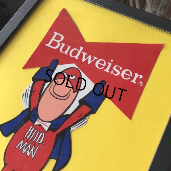 画像2: 70s Vintage Budweiser Bud Man Sticker w/frame (M731) (2)