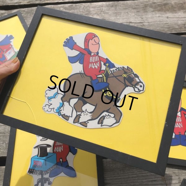 画像3: 70s Vintage Budweiser Bud Man Sticker w/frame (M729) (3)