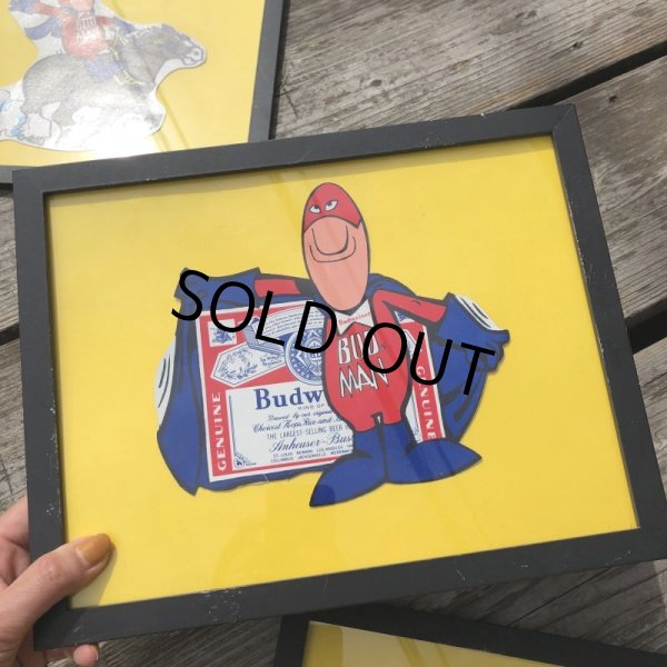 画像3: 70s Vintage Budweiser Bud Man Sticker w/frame (M730) (3)