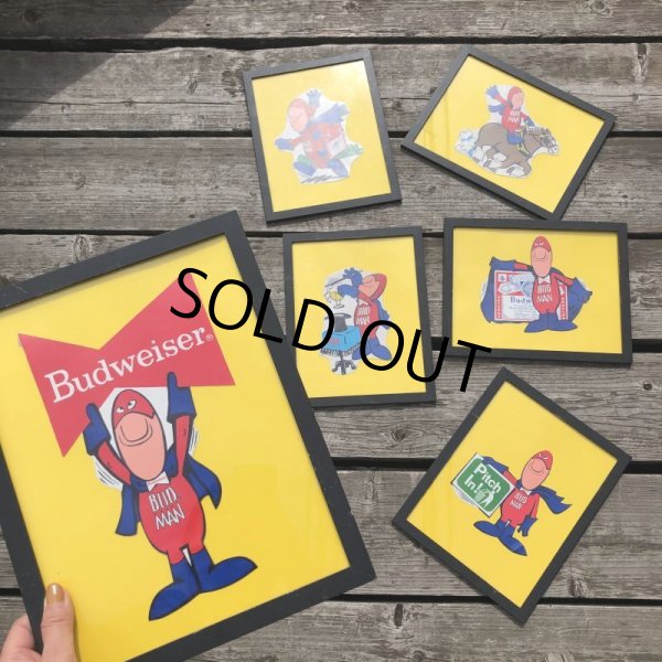 画像3: 70s Vintage Budweiser Bud Man Sticker w/frame (M731) (3)