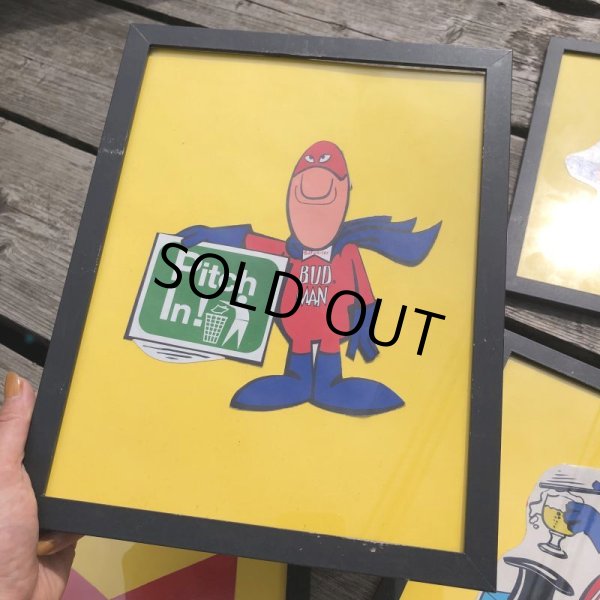 画像3: 70s Vintage Budweiser Bud Man Sticker w/frame (M727) (3)