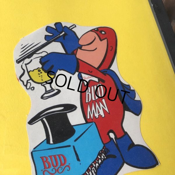 画像2: 70s Vintage Budweiser Bud Man Sticker w/frame (M726) (2)