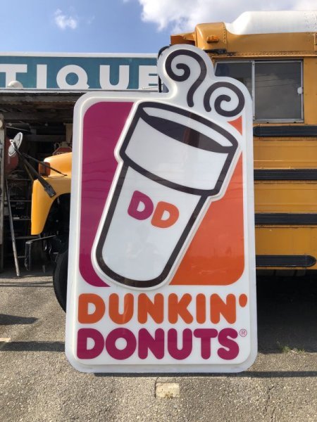 画像1: 【店舗引き取り限定】 大型245cm Vintage Advertising Dunkin' Donuts Store Display Sign Huge !!! (M284) (1)