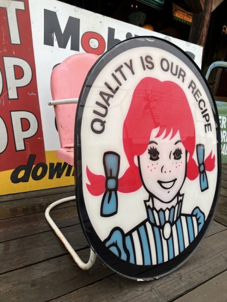 画像14: 【店舗引き取り限定】 大型92cm Vintage Advertising Wendy's Wendy Store Display Sign Huge!!! (M285) (14)