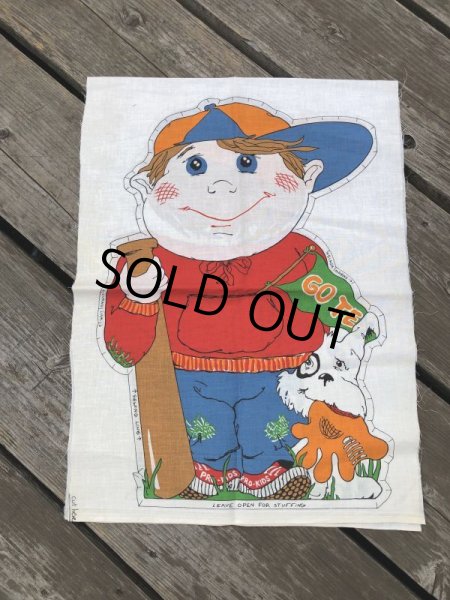 画像5: 70s Vintage N.O.S Cut N Sew Cloth Fabric Panel Pillow Doll  Kids League (M294)  (5)
