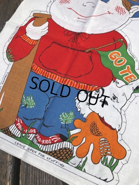 画像2: 70s Vintage N.O.S Cut N Sew Cloth Fabric Panel Pillow Doll  Kids League (M294)  (2)