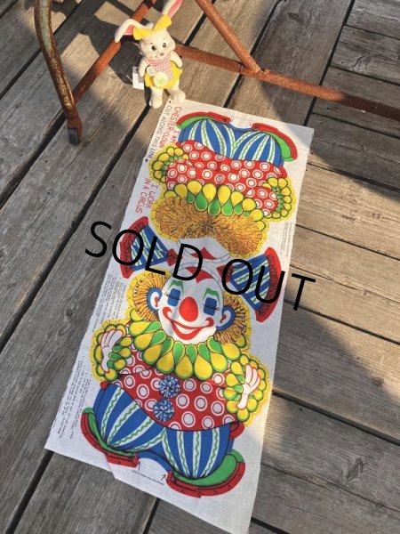 画像1: 70s Vintage N.O.S Cut N Sew Cloth Fabric Panel Pillow Doll  Clown (M297)  (1)