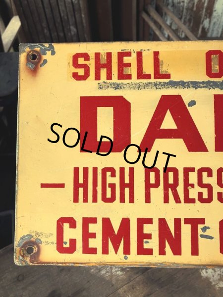 画像5: RARE!! Vintage ORIGINAL Shell Oil Company DANGER Sign (M306)  (5)